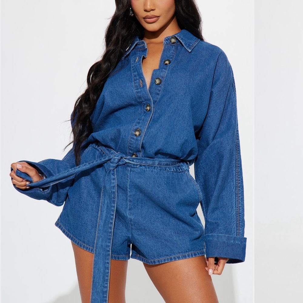 Fashion Nova Denim Romper